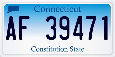 CT license plate AF39471