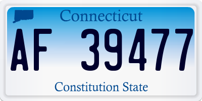 CT license plate AF39477
