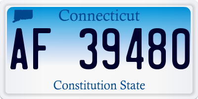 CT license plate AF39480