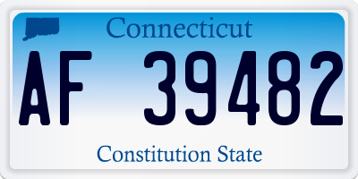 CT license plate AF39482