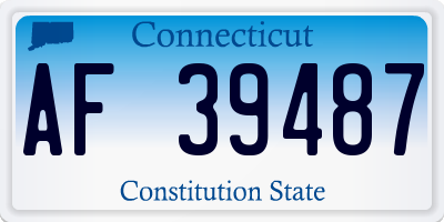 CT license plate AF39487