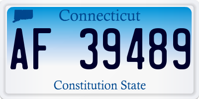 CT license plate AF39489