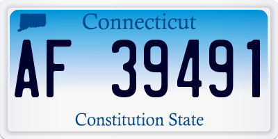 CT license plate AF39491