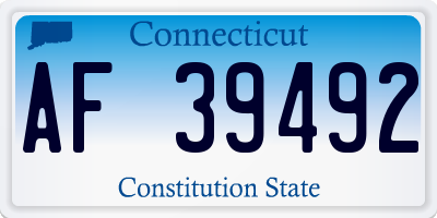 CT license plate AF39492