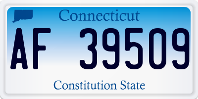 CT license plate AF39509