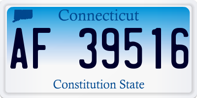 CT license plate AF39516