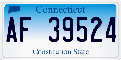 CT license plate AF39524