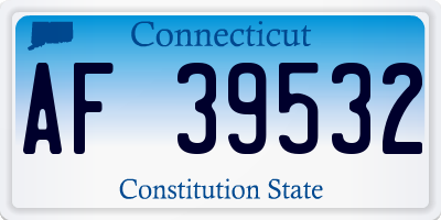 CT license plate AF39532
