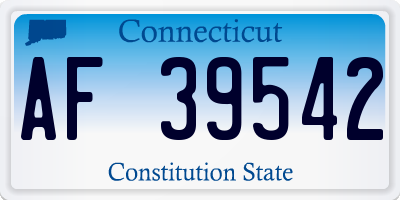 CT license plate AF39542