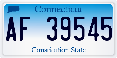 CT license plate AF39545