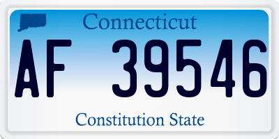 CT license plate AF39546