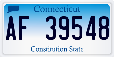 CT license plate AF39548