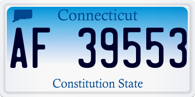 CT license plate AF39553