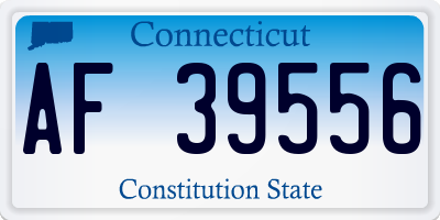 CT license plate AF39556