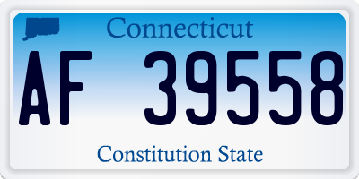 CT license plate AF39558