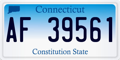 CT license plate AF39561