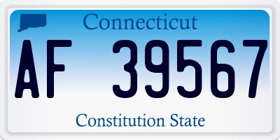 CT license plate AF39567