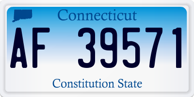 CT license plate AF39571
