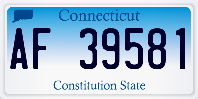 CT license plate AF39581