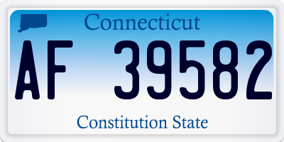 CT license plate AF39582