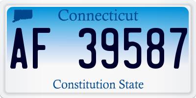 CT license plate AF39587