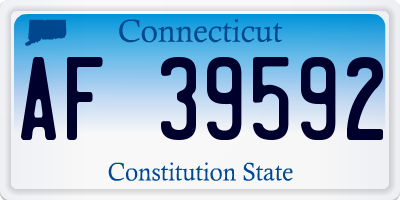 CT license plate AF39592