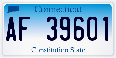 CT license plate AF39601