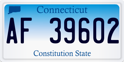 CT license plate AF39602