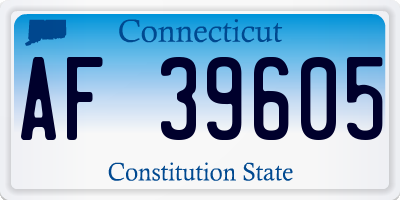 CT license plate AF39605