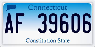 CT license plate AF39606