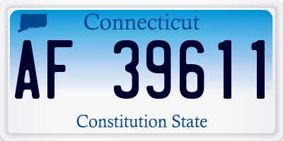 CT license plate AF39611