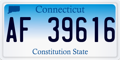 CT license plate AF39616