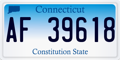 CT license plate AF39618