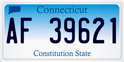 CT license plate AF39621