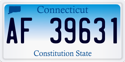CT license plate AF39631