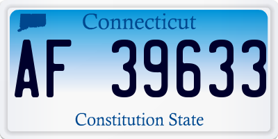 CT license plate AF39633