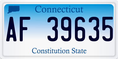 CT license plate AF39635
