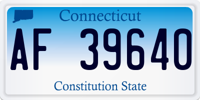 CT license plate AF39640
