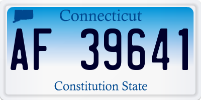 CT license plate AF39641