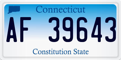 CT license plate AF39643