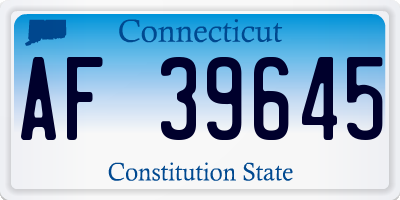 CT license plate AF39645