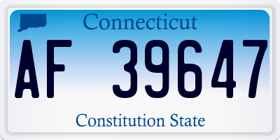 CT license plate AF39647