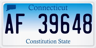 CT license plate AF39648