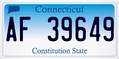 CT license plate AF39649