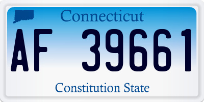 CT license plate AF39661