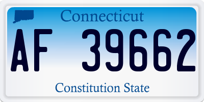 CT license plate AF39662