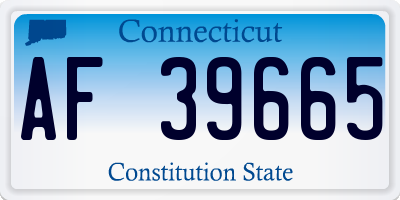 CT license plate AF39665