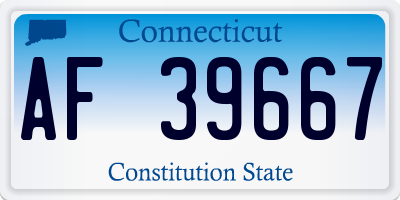 CT license plate AF39667