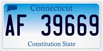 CT license plate AF39669