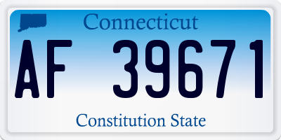 CT license plate AF39671